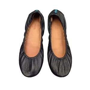 Tieks by Gavrieli Matte Black Leather Ballet Flats Women Size 8 Blue Sole